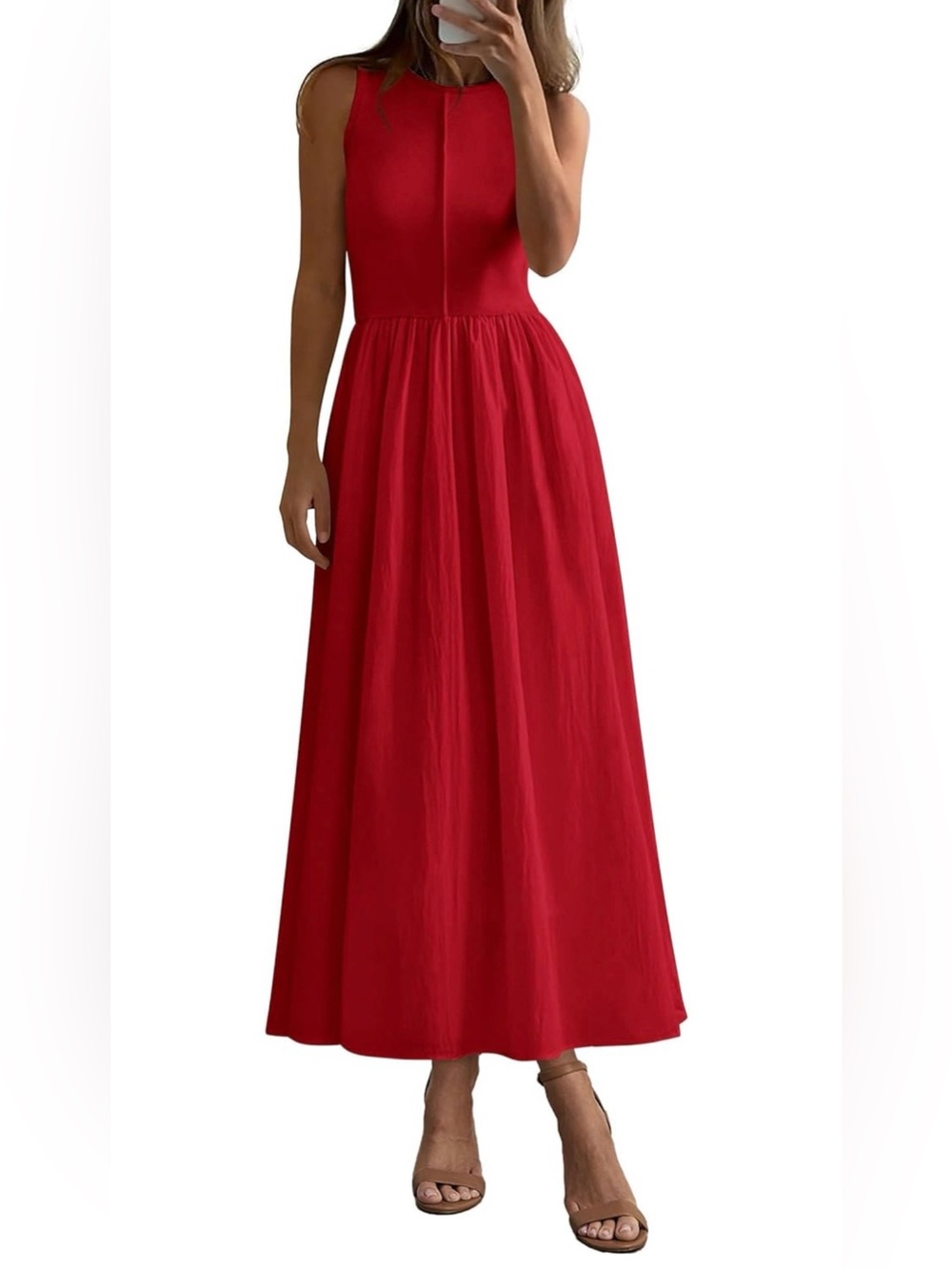 NWT PrettyGarden Sleeveless Red Maxi Dress